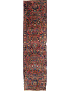 Hand Made Rug Antik Persia 80x300 Rust Red Dark