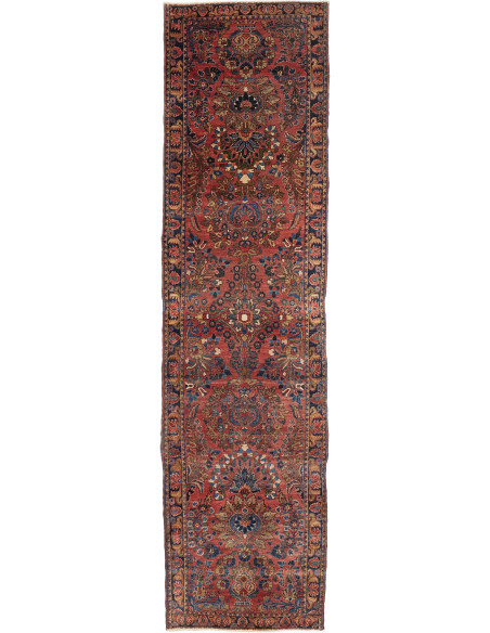 Hand Made Rug Antik Persia 80x300 Rust Red Dark