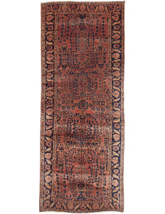 Hand Made Rug Antik Persia 75x195 Rust Red Dark