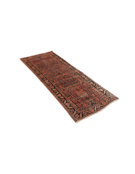 Hand Made Rug Antik Persia 75x195 Rust Red Dark