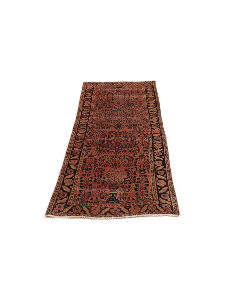Hand Made Rug Antik Persia 75x195 Rust Red Dark