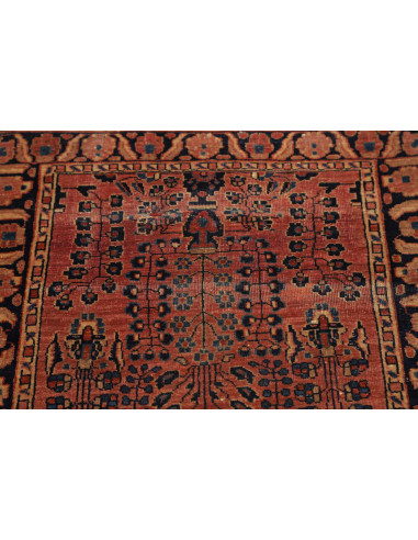 Hand Made Rug Antik Persia 75x195 Rust Red Dark