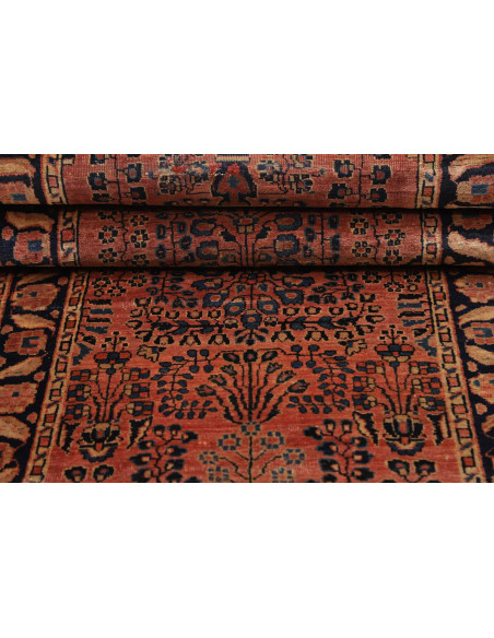 Hand Made Rug Antik Persia 75x195 Rust Red Dark