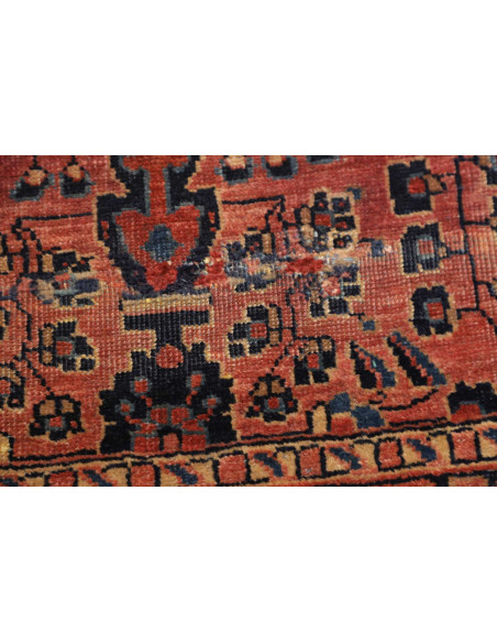 Hand Made Rug Antik Persia 75x195 Rust Red Dark