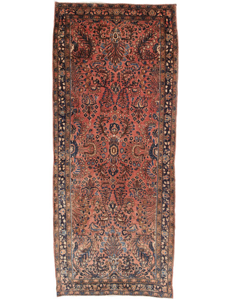 Hand Made Rug Antik Persia 80x190 Rust Dark Blu
