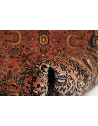 Hand Made Rug Antik Persia 80x190 Rust Dark Blu