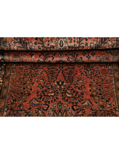 Hand Made Rug Antik Persia 80x190 Rust Dark Blu
