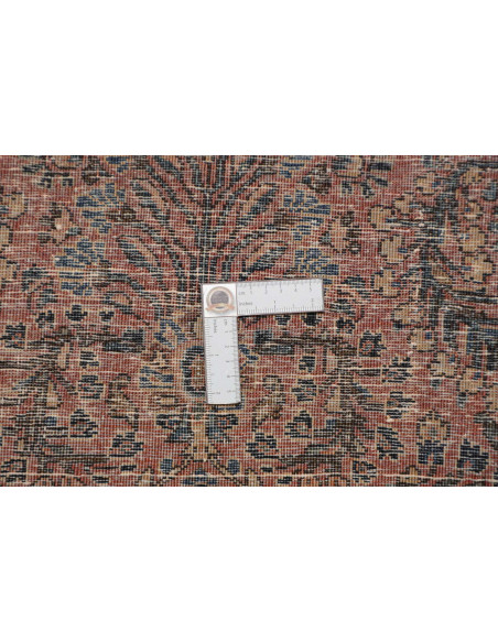 Hand Made Rug Antik Persia 80x190 Rust Dark Blu