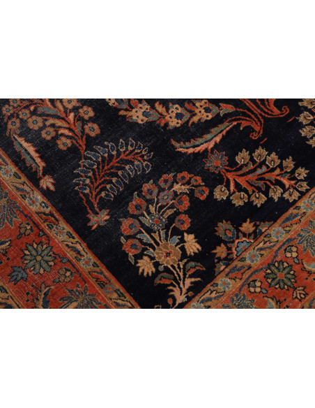 Hand Made Rug Antik Persia 130x195 Dark Blue Re