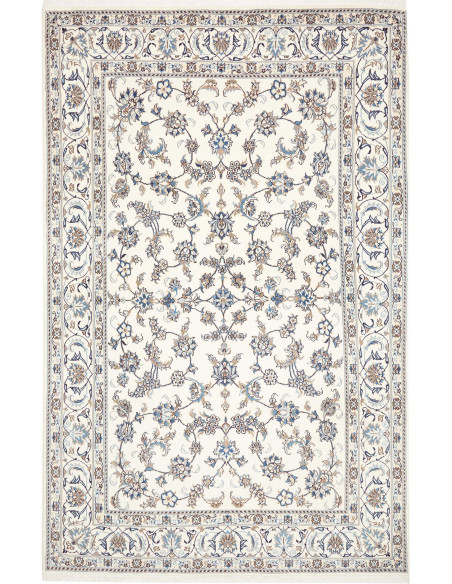 Rug Nain Kashmar Persia white sky blue 200x312