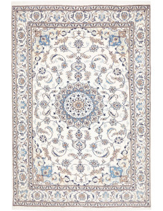 Tappeto Nain Kashmar Persia bianco grigio 200x292