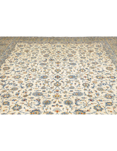 Hand Made Rug Kashan Persia 307x400 Ivory Blue