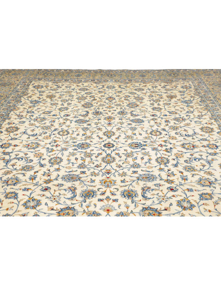 Hand Made Rug Kashan Persia 307x400 Ivory Blue