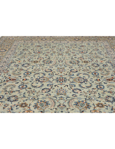Hand Made Rug Kashan Persia 275x410 Light Blue