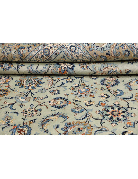 Hand Made Rug Kashan Persia 275x410 Light Blue