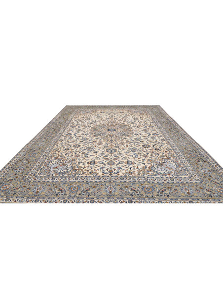 Hand Made Rug Kashan Persia 310x400 Ivory Blue