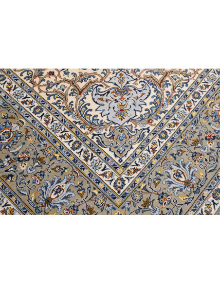 Hand Made Rug Kashan Persia 310x400 Ivory Blue