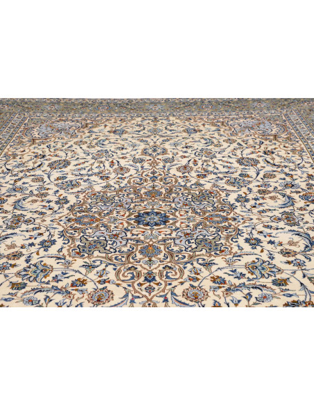 Hand Made Rug Kashan Persia 310x400 Ivory Blue