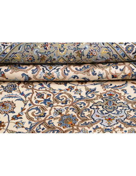 Hand Made Rug Kashan Persia 310x400 Ivory Blue