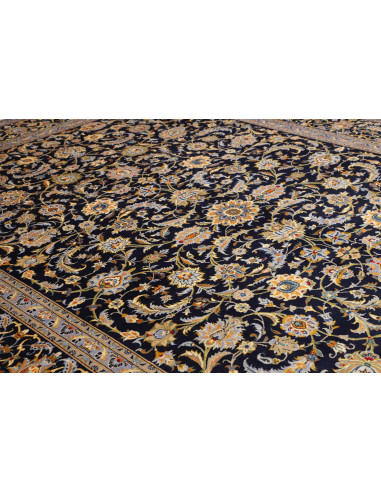 Hand Made Rug Kashan Persia 310x415 Midnight Bl