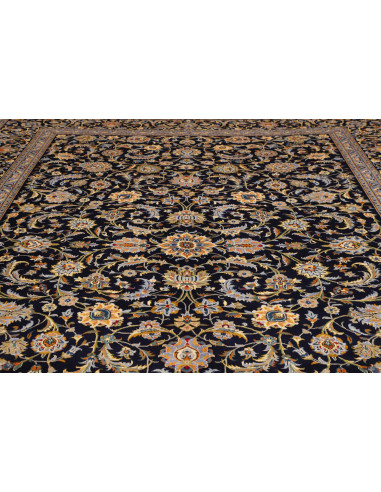 Hand Made Rug Kashan Persia 310x415 Midnight Bl