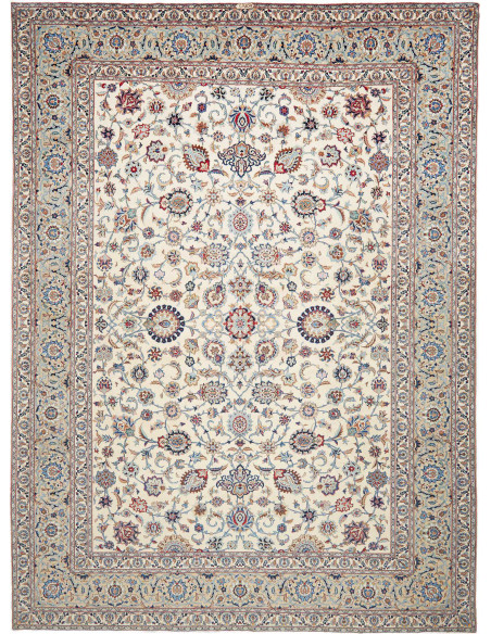 Hand Made Rug Kashan Persia 300x404 Ivory Blue