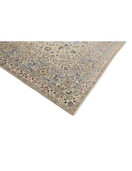 Hand Made Rug Kashan Persia 298x405 Light Blue