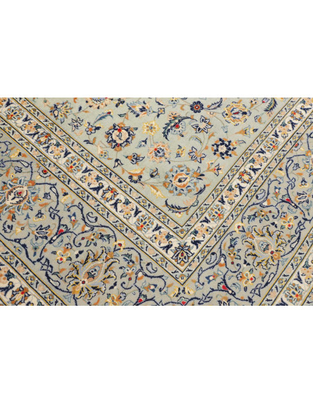 Hand Made Rug Kashan Persia 298x405 Light Blue
