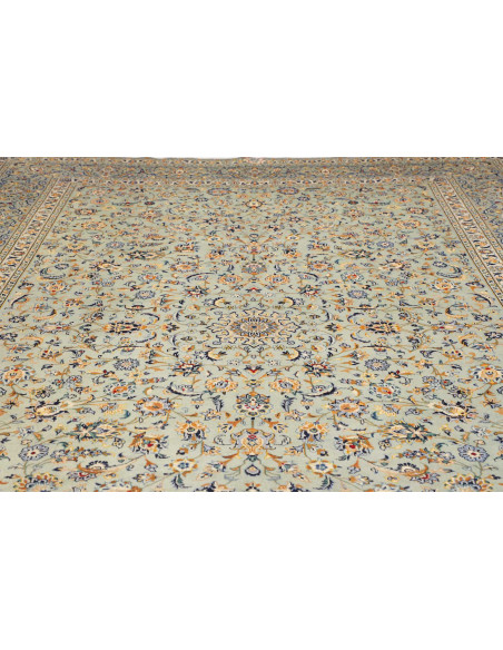 Hand Made Rug Kashan Persia 298x405 Light Blue