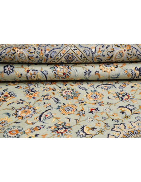 Hand Made Rug Kashan Persia 298x405 Light Blue
