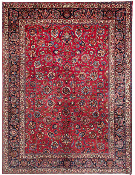 Hand Made Rug Mashad Persia 313x410 Red Dark Bl