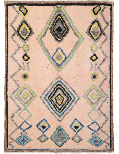 Hand Made Rug Berber Pakistan 158x220 Pink Gray