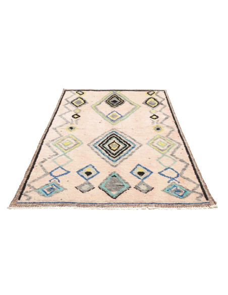 Hand Made Rug Berber Pakistan 158x220 Pink Gray