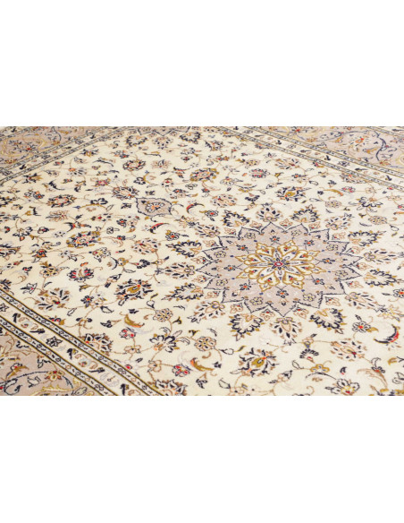 Hand Made Rug Kashan Persia 202x290 Ivory Blue