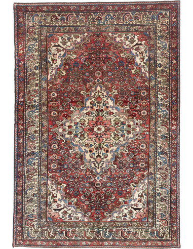 Hand Made Rug Hamadan Persia 140x207 Red Ivory