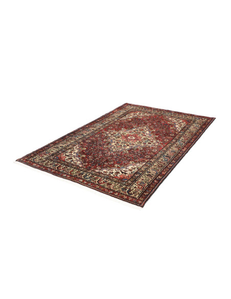 Hand Made Rug Hamadan Persia 140x207 Red Ivory
