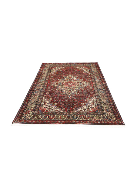 Hand Made Rug Hamadan Persia 140x207 Red Ivory