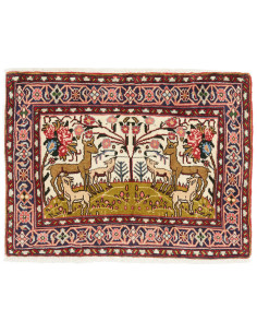 Hand Made Rug Zandjan Persia 74x55 Ivory Dark B