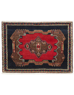 Hand Made Rug 108x70 Dark Blue Red