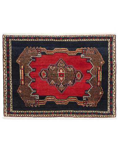 Hand Made Rug 102x77 Dark Blue Red