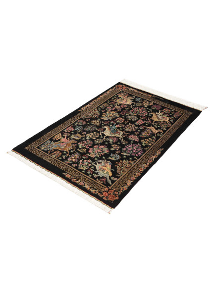 Tappeto Originale Ghom Seta Persia 80x120 Nero
