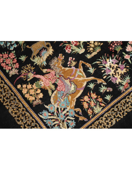 Tappeto Originale Ghom Seta Persia 80x120 Nero