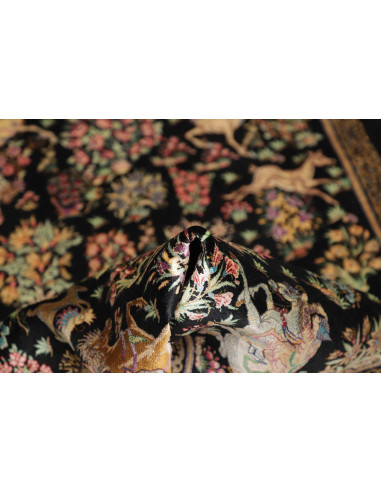 Hand Made Rug Ghom Silk Persia 80x120 Black Mul