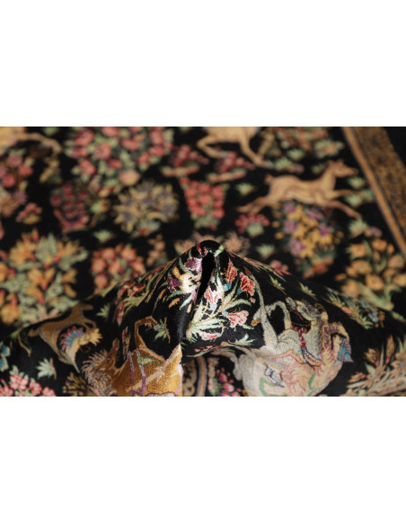 Hand Made Rug Ghom Silk Persia 80x120 Black Mul