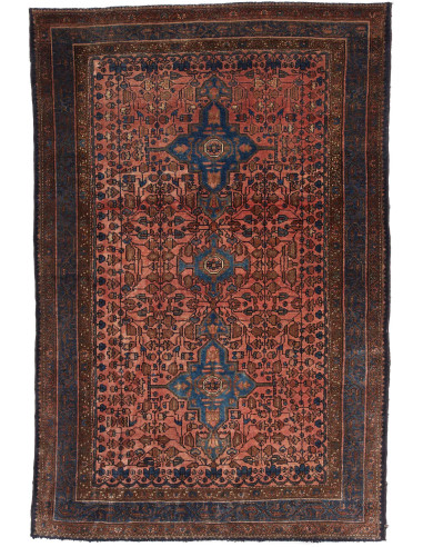 Hand Made Rug Antik Persia 140x212 Rust Red Mid