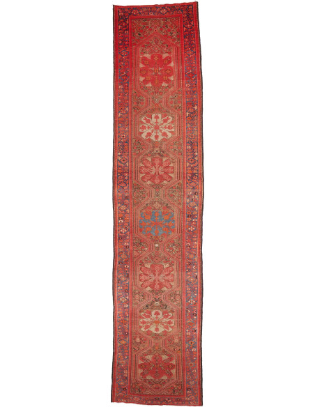 Hand Made Rug Antik Persia 103x480 Red Dark Blu