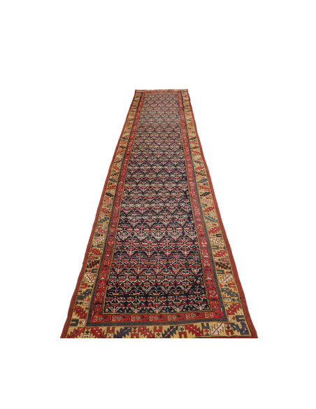 Hand Made Rug Antik Persia 85x430 Dark Blue Red