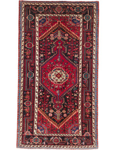 Hand Made Rug Hamadan Persia 90x167 Dark Red Bl