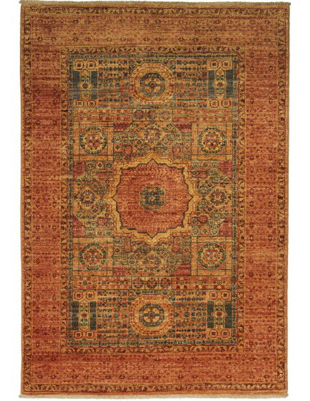 Hand Made Rug Kairo Pakistan 99x146 Rust Petrol