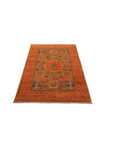 Hand Made Rug Kairo Pakistan 99x146 Rust Petrol